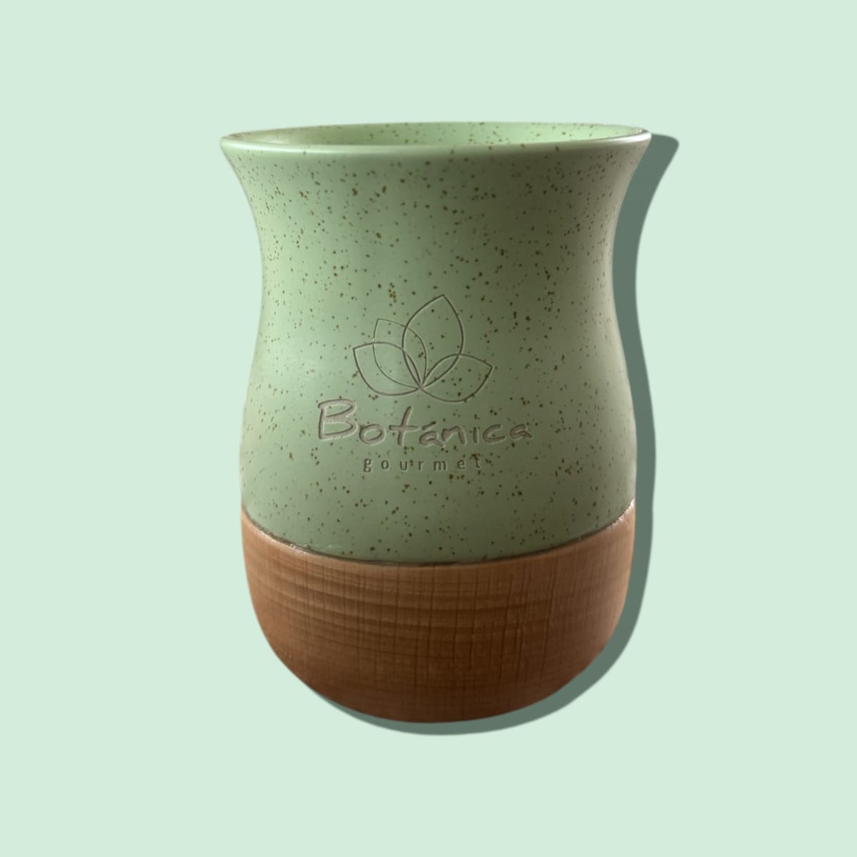 MATERO CERAMICA Y MADERA VERDE1