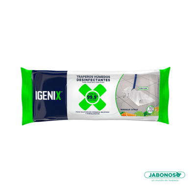 TRAPERO HUMEDO DESINFECTANTE IGENIX 10UN MULTIUSO CITRUS1