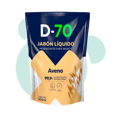 JABON LIQUIDO IGENIX D-70 900ml ANTIBACTERIAL AVENA