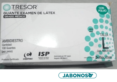 GUANTE LATEX BLANCO TRESOR TALLA L