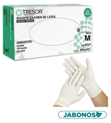 GUANTE LATEX BLANCO TRESOR TALLA M