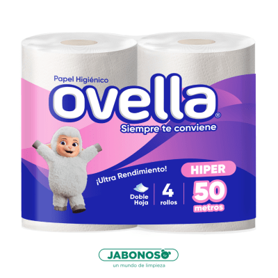 PAPEL HIGIENICO OVELLA D/H 50 MTS x 4
