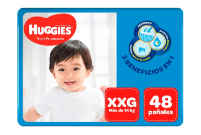 PAÑAL HUGGIES TRIPLE PROTECCION TALLA XXG X 48 UN