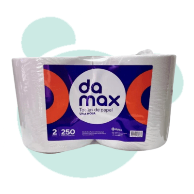 TOALLA PAPEL DAMAX 250MTS x 2 ROLLOS