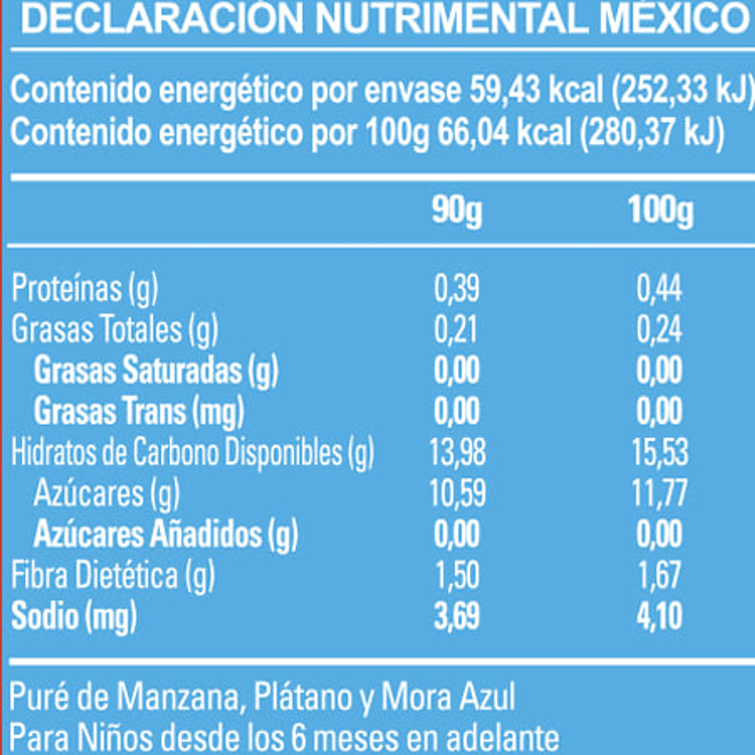 Compota Orgánica Manzana Plátano Arándano