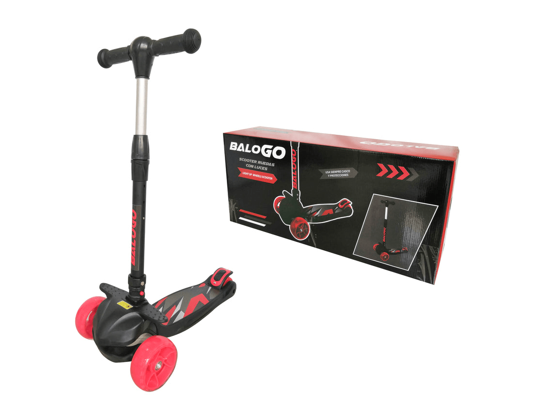 Triscooter ruedas con luces Negro
