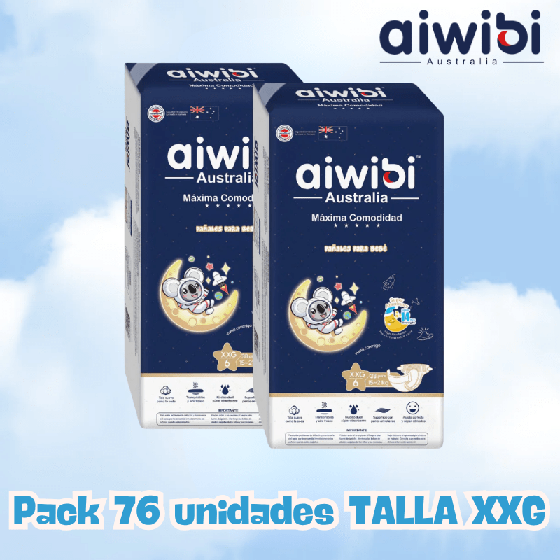 Pack pañales Aiwibi 76un Talla XXG | Baby Nissi |Tienda de puericultura ...