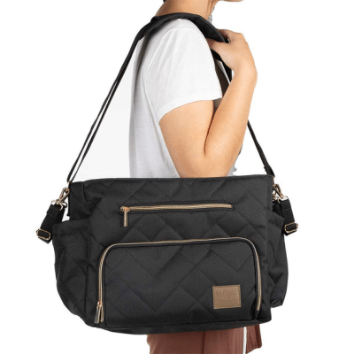 Bolso Maternal Motto Gold Negro Infanti3