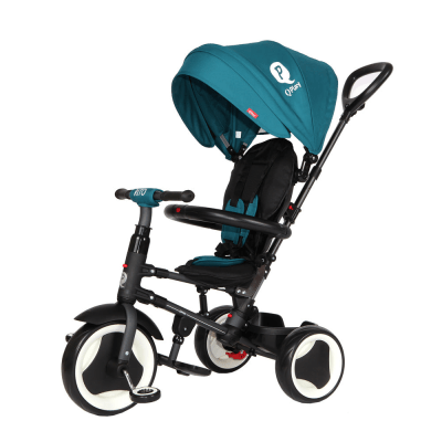 Triciclo Rito Eva Plus Turquesa Qplay | Triciclo Plegable y Liviano 6 en 11