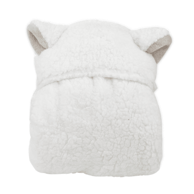 Frazada Poncho Sherpa Blanco Infanti1
