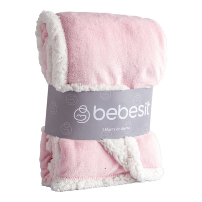 Manta Sherpa de polar - Rosa3
