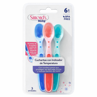 Cucharas Baby Simond’s con Indicador de Temperatura 3 Unidades