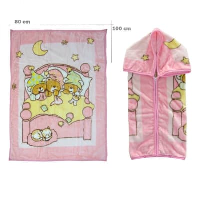 Frazada con broche tres Osos - Rosa1