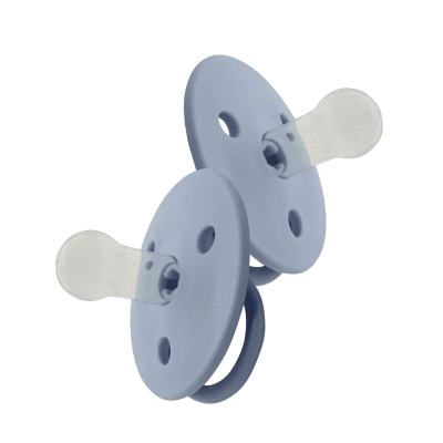 Chupetes redondos Mininor Azul Silicona 0m+ 2 uns1