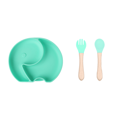 Plato de silicona con cubiertos1