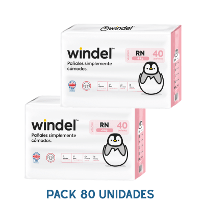 Pack x2 Pañales Windel Velcro RN – 80 un1