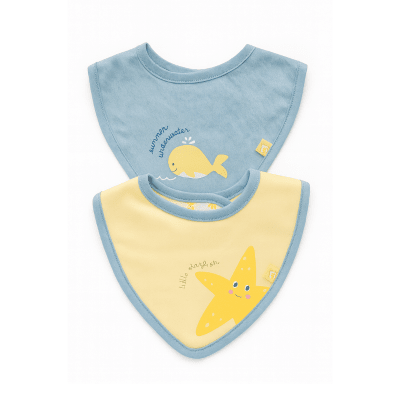 Pack 2 baberos Pillín unisex 100% algodón repelente al agua