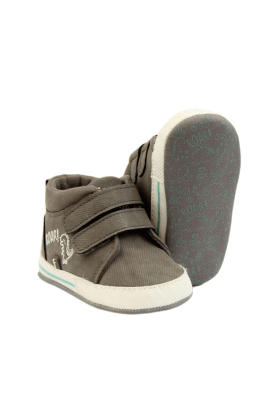 Zapatilla Velcro New Born Niño Gris1