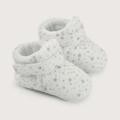 Pantufla bebé algodón blanca unisex6