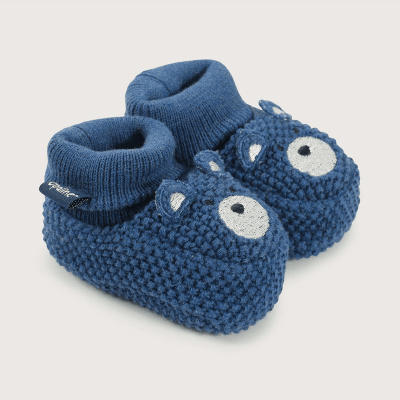 Pantufla bebé tejida Azul