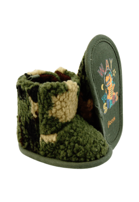 Botín Velcro New Born Niño Verde2