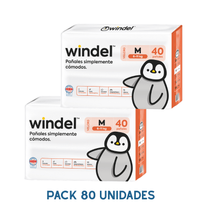 Pack x2 Pañales Windel Velcro Talla M – 80 un1