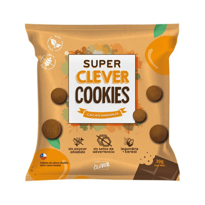 Super Clever Cookies Mini | Cacao Naranja 30g1