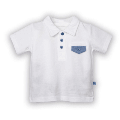 Polera Bebé Niño Blanca Pillín | Elegante y Cómoda 100% Algodón