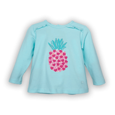 Polera Bebé Niña Aqua Pillín | Estampados y Detalles en Glitter