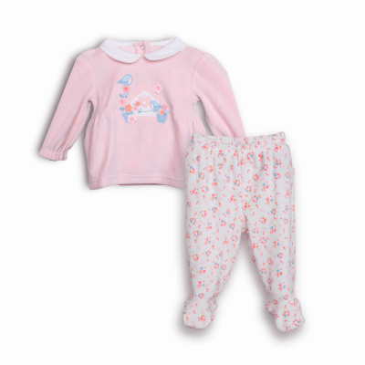 Conjunto Recién Nacido Niña Rosado Plush Algodón | Pillín4