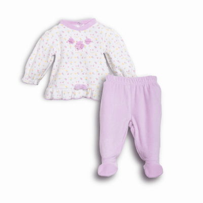 Conjunto Recién Nacido Niña Lila Plush Algodón | Pillín4