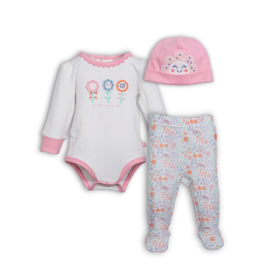 Set Recién Nacido Niña Be Happy Together Algodón Orgánico | Pillín3