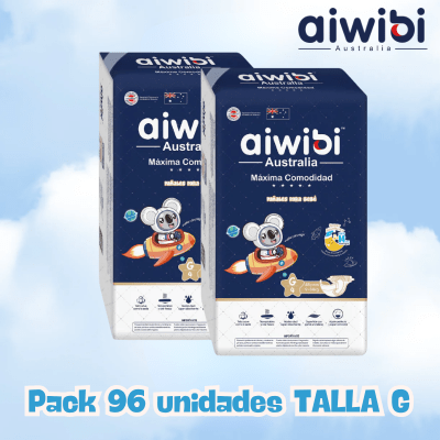 Pack pañales Aiwibi 96un Talla G1