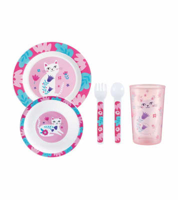 Set de vajilla rosado 5 pcs1