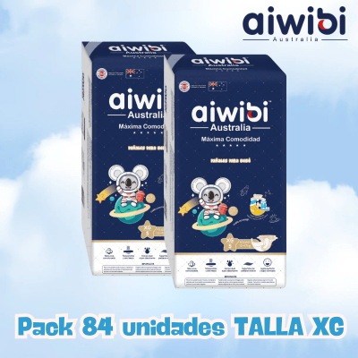Pack pañales Aiwibi 84un Talla XG