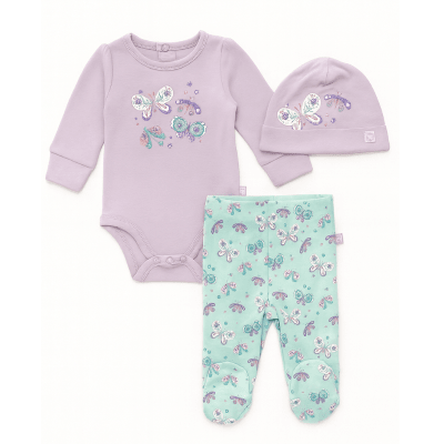 Set Recién Nacido Niña Butterflies Algodón Orgánico | Pillín1