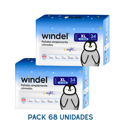 Pack x2 Pañales Windel Night Talla XL – 68 un.1