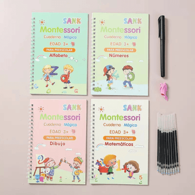 Pack 4 cuadernos mágico Montessori