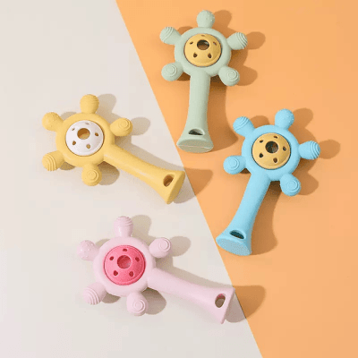 Mordedor con sonajero de silicona