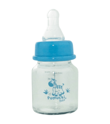 Mamadera recién nacido vidrio 60ML Celeste1