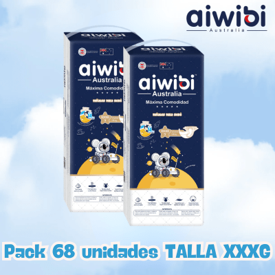 Pack pañales Aiwibi 68un Talla XXXG