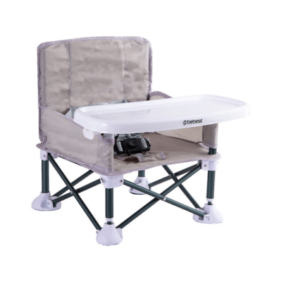 Silla de Comer Plegable XT01 Gris | Portátil, Segura y Compacta1