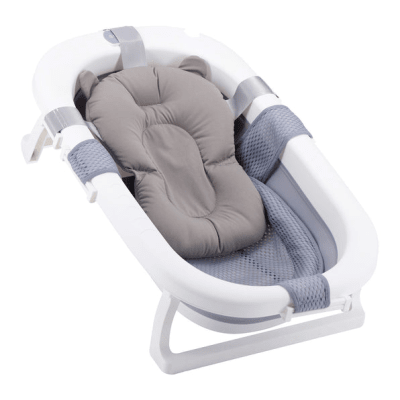 Bañera plegable con cojín almohada y reductor gris3