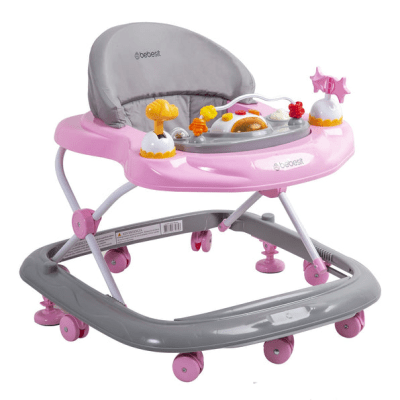 Andador Musical Airbus Gris Rosado3