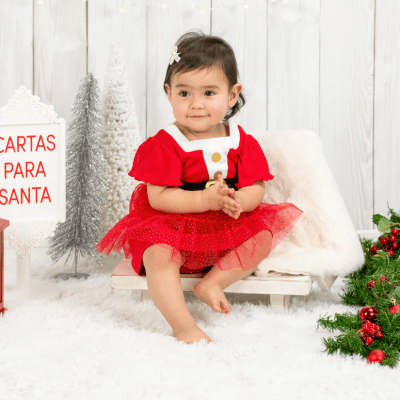Body Vestido Navidad Rojo Niña Bambino1