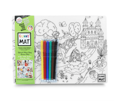 2 Pack tapetes princesa y patio de juegos con 6 Rotuladores-Funny mat