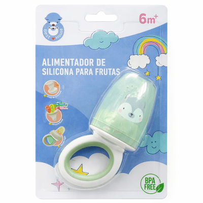 Alimentador de silicona para bebé con tapa1