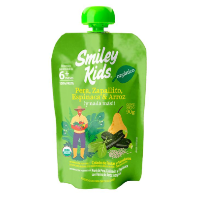 Compota Orgánica Pera Zapallito Espinaca Arroz