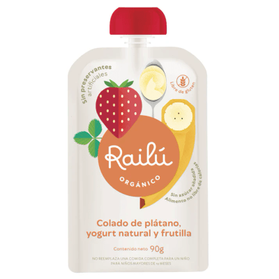 Colado de plátano, yogurt natural y frutilla2