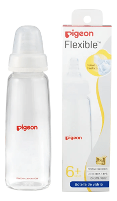 Biberón Pigeon Boca Standard (vidrio) 240 Ml - Blanco - Sin Dibujos